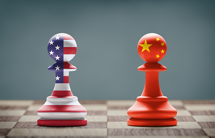 United States versus china via chess board